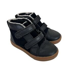 UGG Black Rennon II Leather Boots Sz 10 Toddler